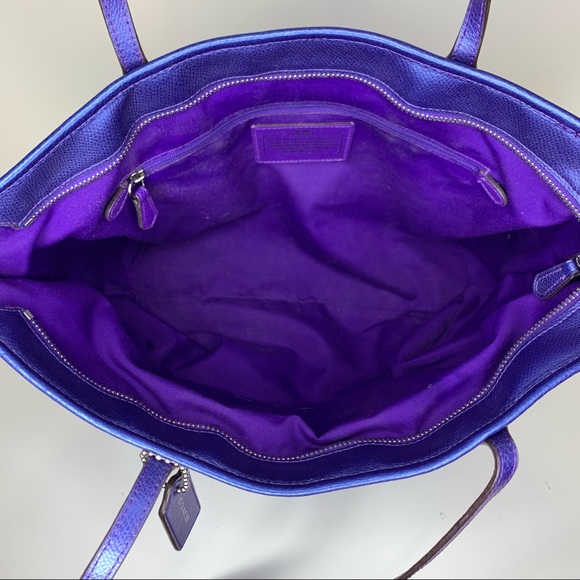 COACH PURPLE ULTRA VIOLET CITY ZIP TOTE HANDBAG - Picture 6 of 16